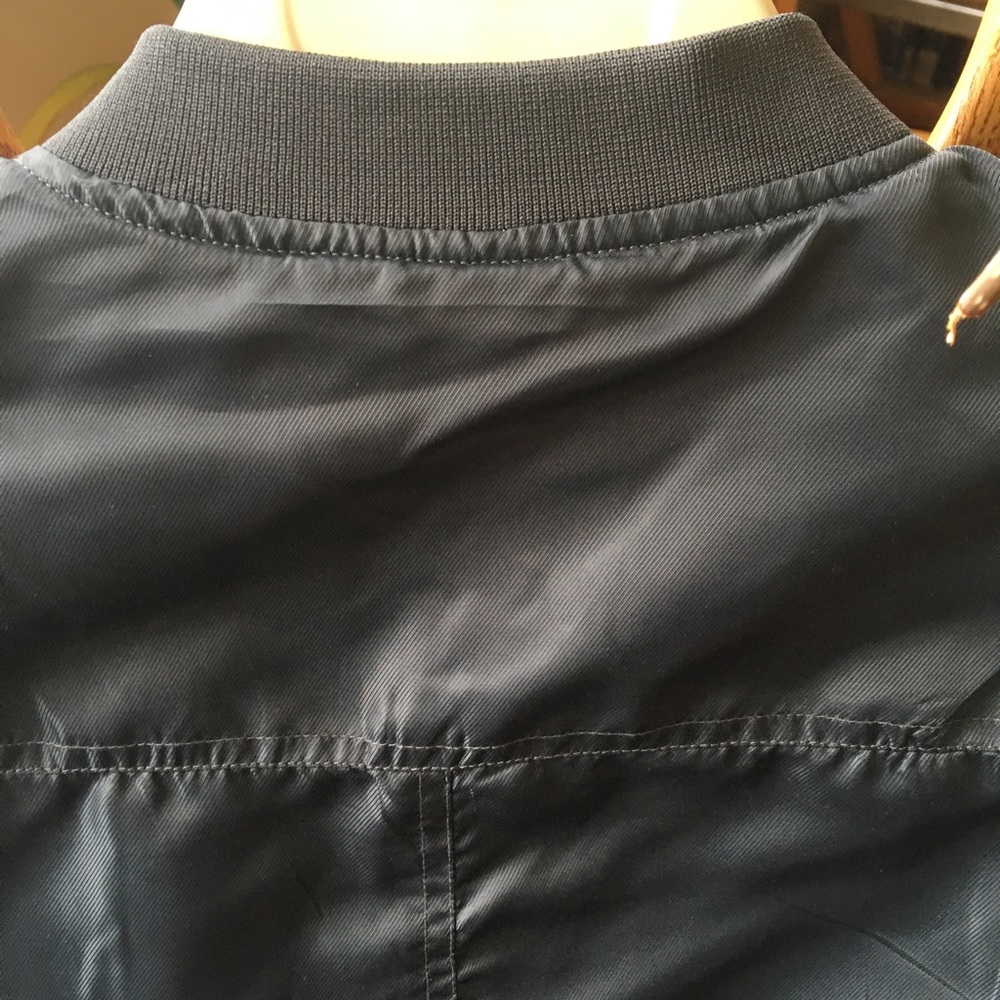 EUC Linea Pelle Green Bomber Jacket Women’s Large - Picture 9 of 13